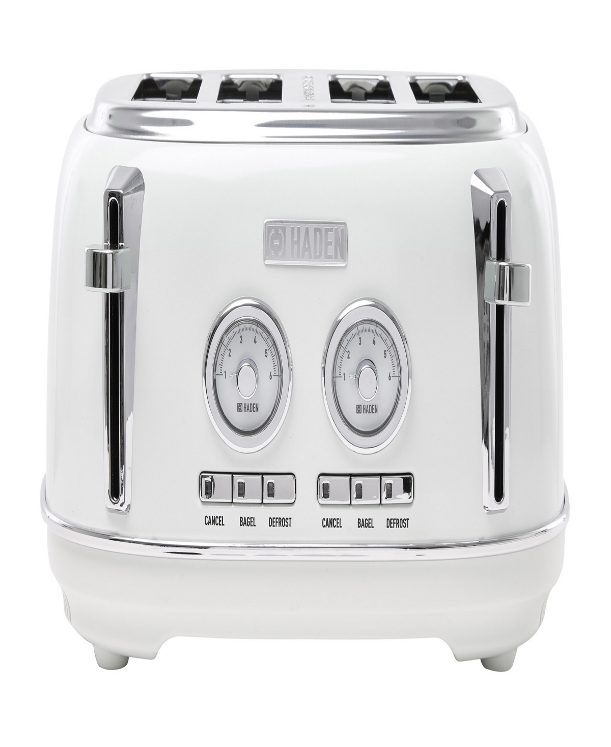 Haden Dorset 4-slice Wide Slot Toaster In Ivory,chrome