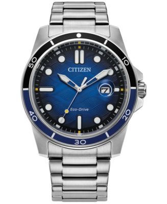 Citizen Eco-Drive Men's Stainless Steel Bracelet Watch 42mm - Macy's