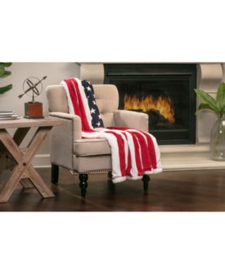 Patriotic US Flag Sherpa Throw Blanket – Soft, Lightweight, 60x70, Perfect Gift for Veterans & Proud Americans