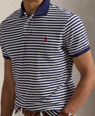 Men's Classic-Fit Striped Mesh Polo Shirt