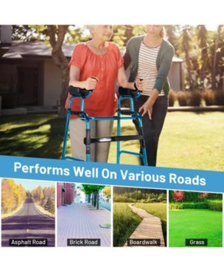 Folding Adjustable Aluminum Wheel Walking Frame