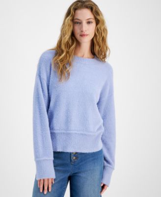 Hippie Rose - Juniors' Textured Drop-Shoulder Sweater