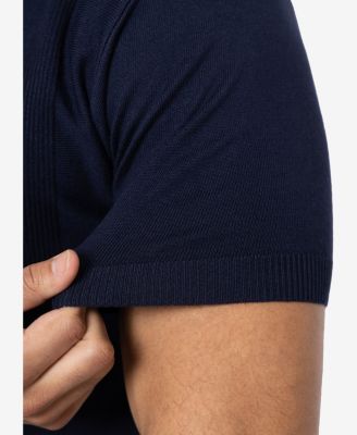 Men's Classic Ribbed Texture Polo Sweater