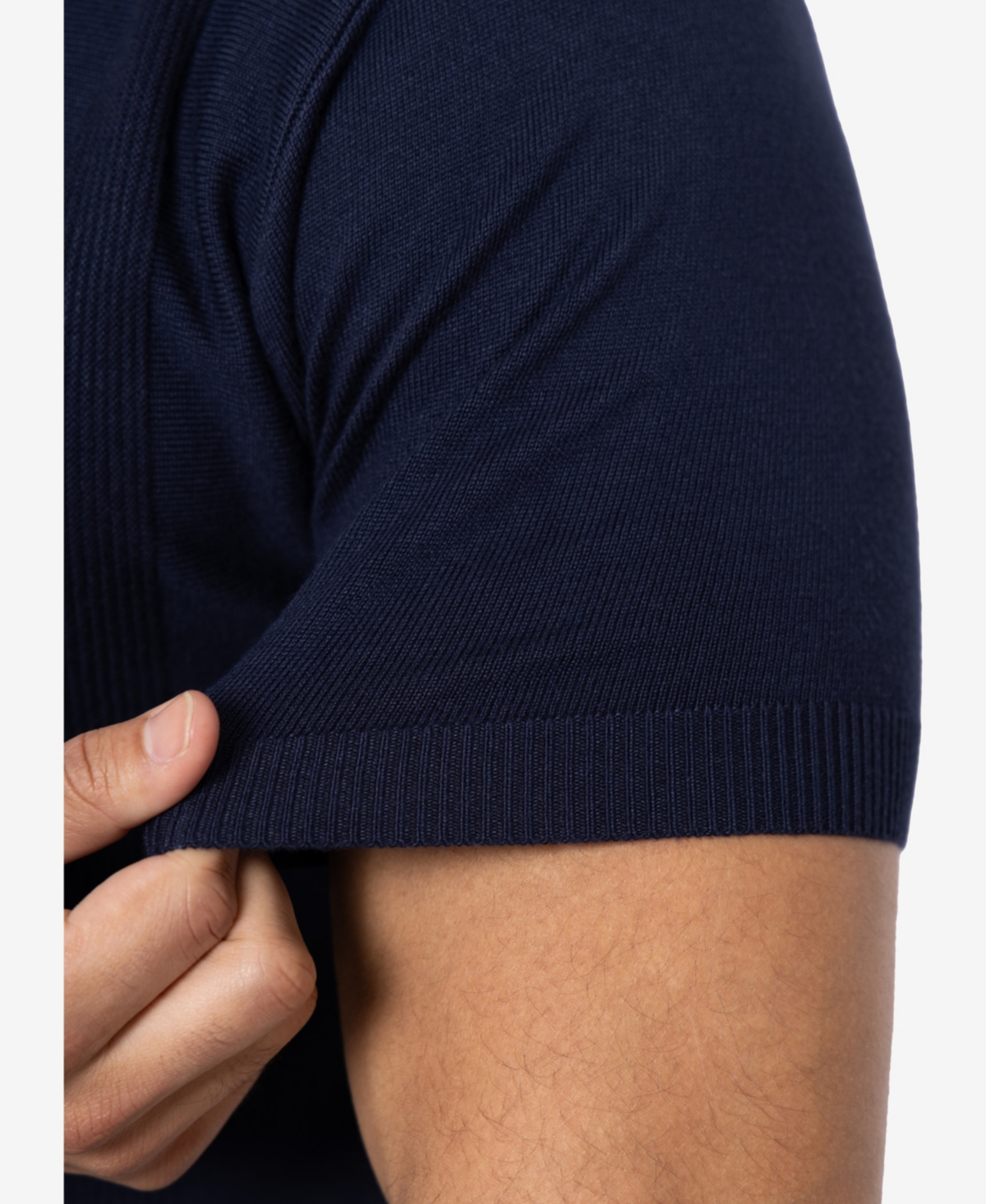 Spring + Mercer Men's Classic Ribbed Texture Polo Sweater