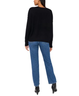 Women's Crewneck Embellished Pearl Long-Sleeve Sweater