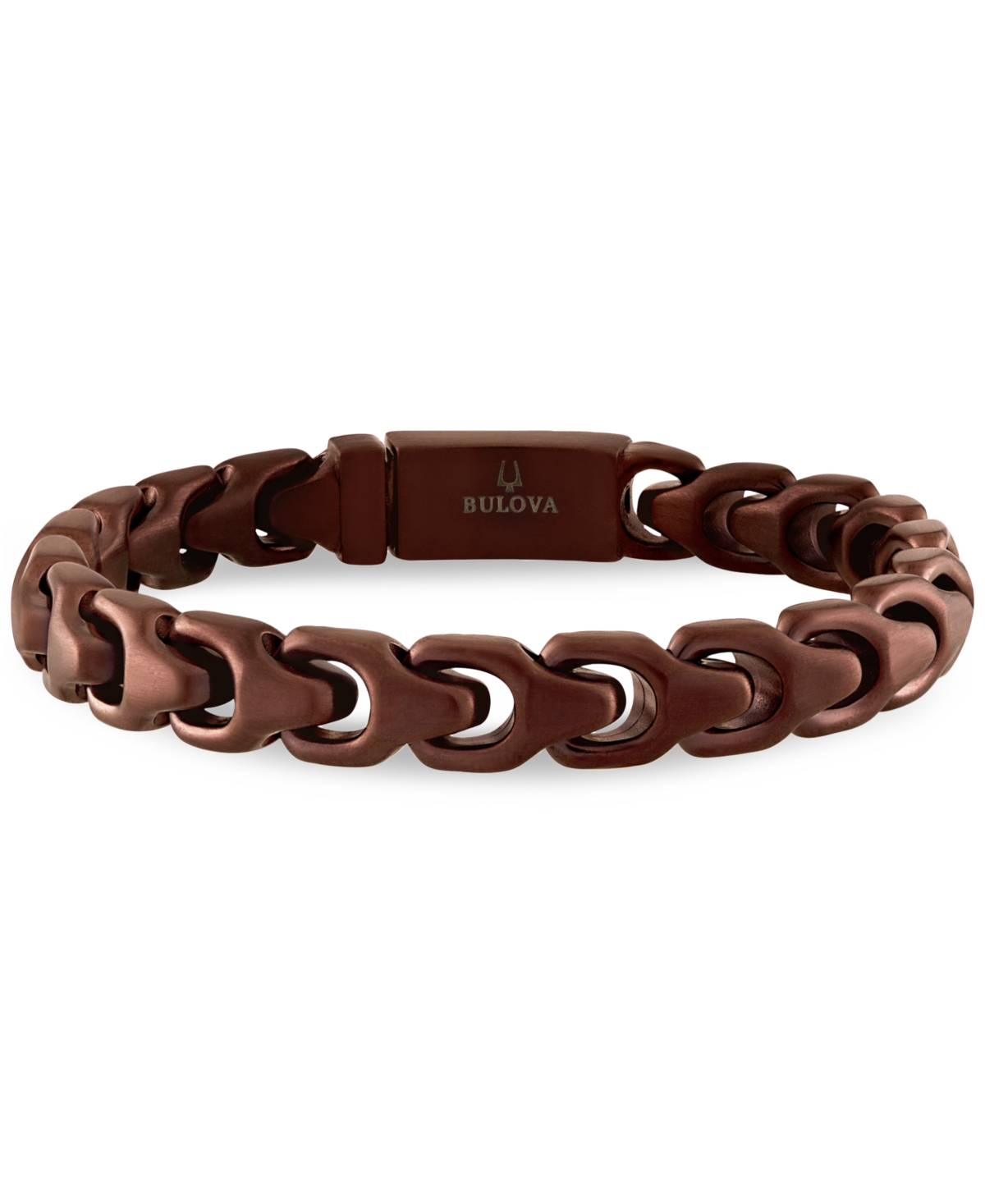 Bulova Brown-tone Ip Stainless Steel Link Bracelet In No Color