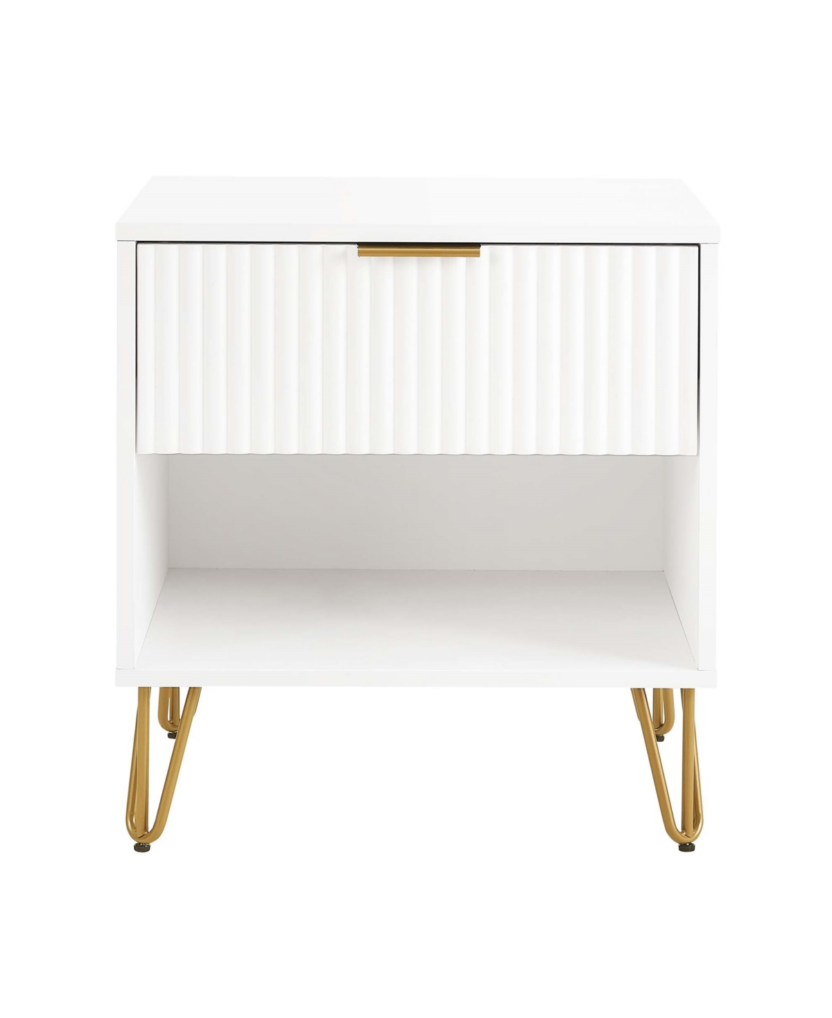 Shop Manhattan Comfort 1- Piece Dumbo Medium-density Fiberboard 1-drawer Modern Nightstand In White
