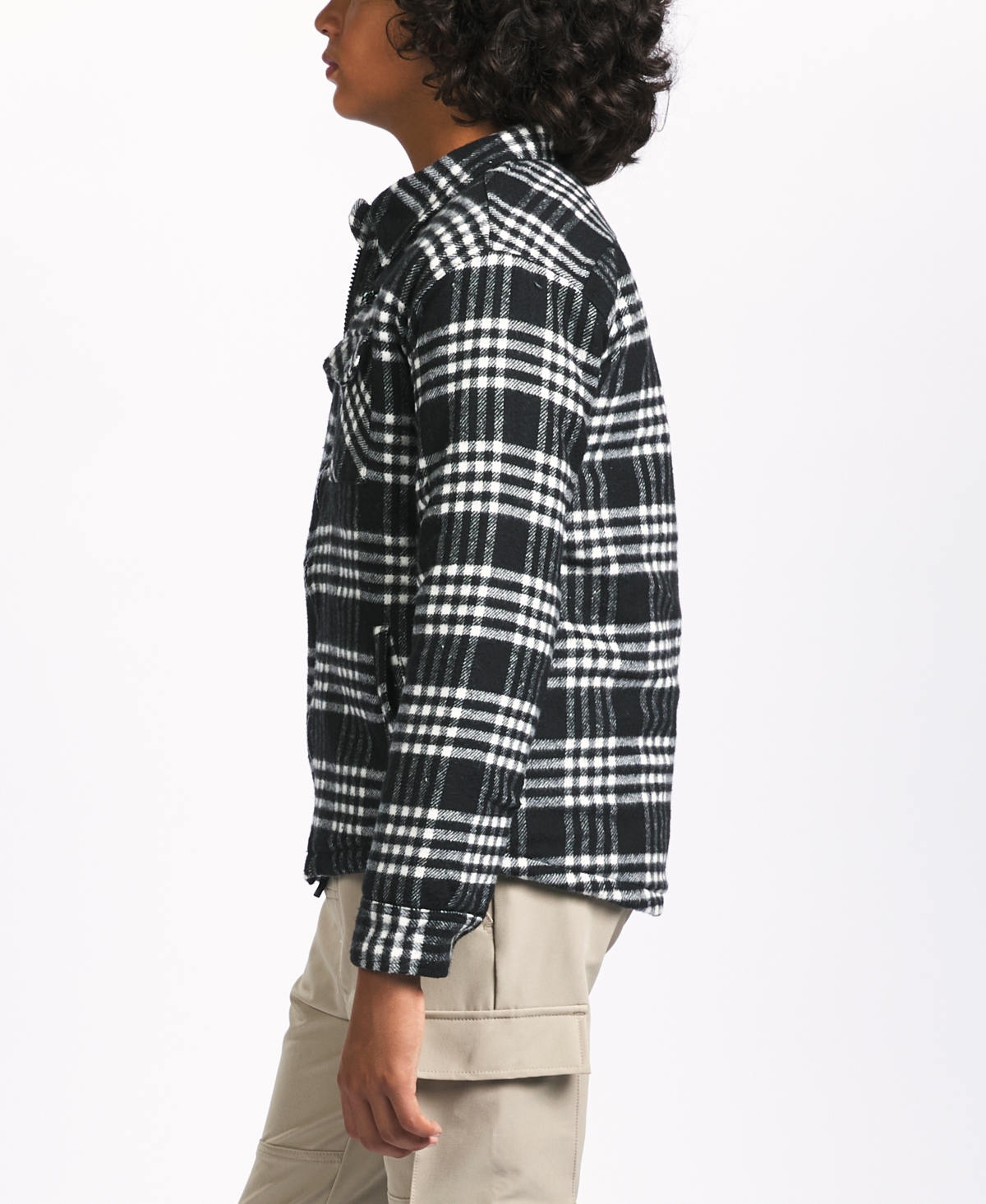 Sovereign Code Big Boys Plaid Coaches Jacket In Black