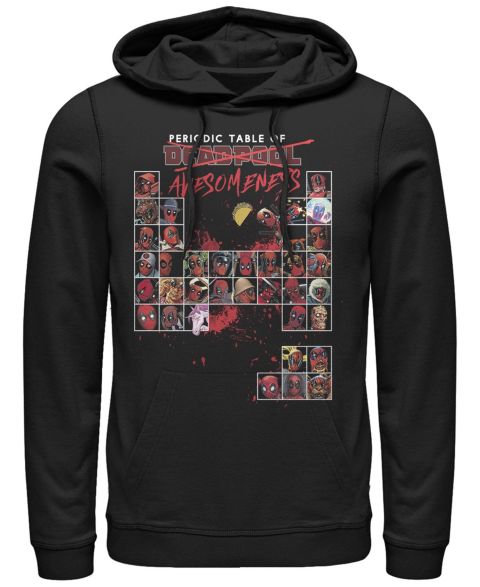 Мужское худи Fifth Sun Deadpool Periodic Fleece Pullover, цвет: Чёрный