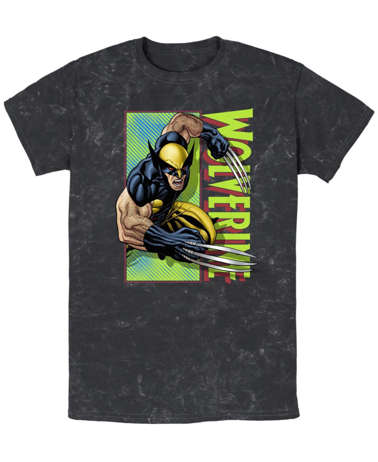 Men's MVL Wolverine Attack Panel Short Sleeve Mineral Wash Tee