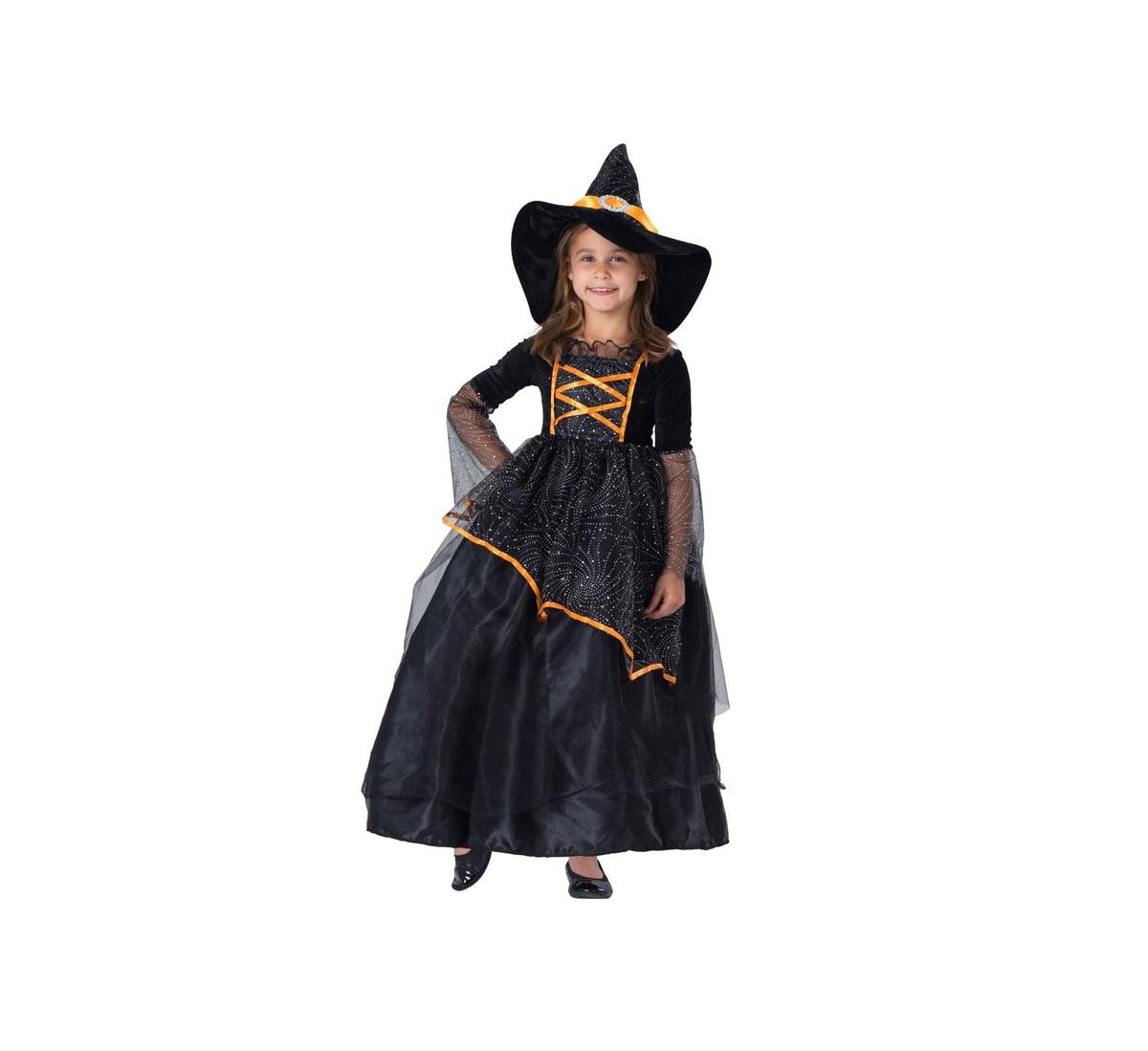 Dress Up America Halloween Witch Dress & Hat Costume Set - Kids Girls - Black