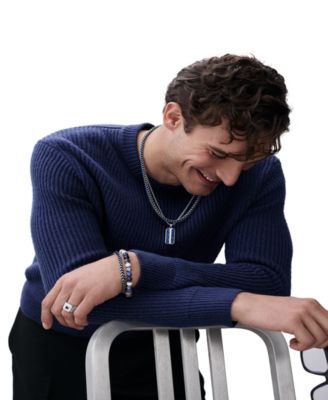 Link Chain Bracelet in Stainless Steel and Blue Ion-Plating, Created for Macy's