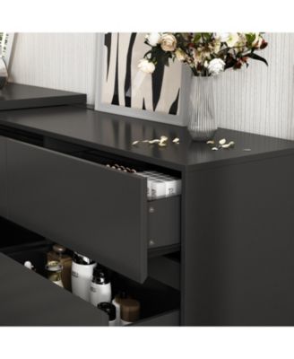 1Pc MDF 6-Drawer, Rotatable Desktop L-Shaped Chest of Drawers