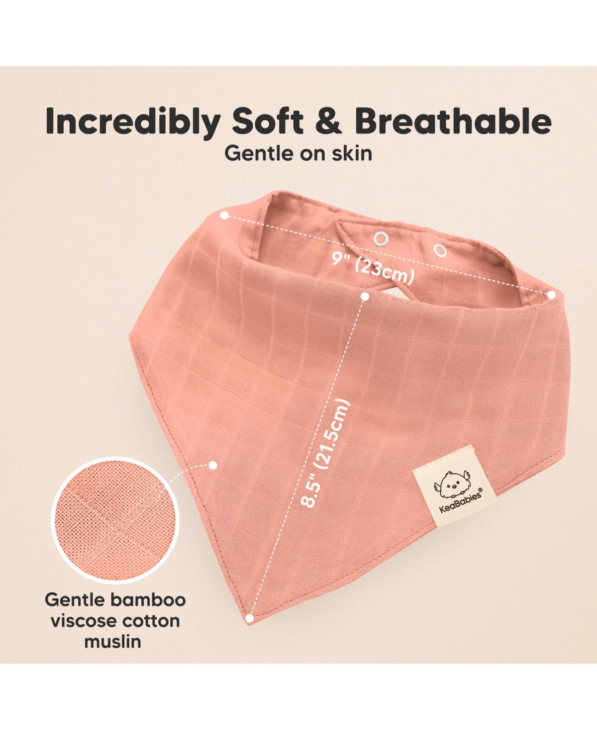 KeaBabies 8pk Lumi Muslin Baby Bibs, Bandana Bibs for Baby Boy, Baby Girl, Muslin Drool Bib for Newborn, Toddler