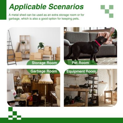 Streamdale Galvanized Steel Outdoor Storage Shed, Lockable, 119"x98