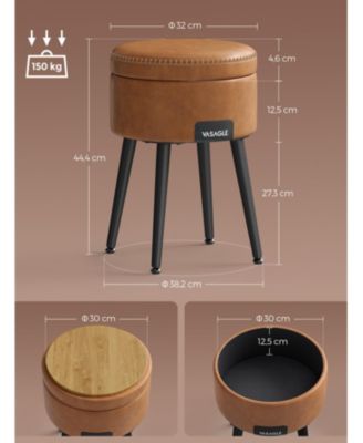 Mid-Century Modern Style Storage Ottoman Vanity Stool