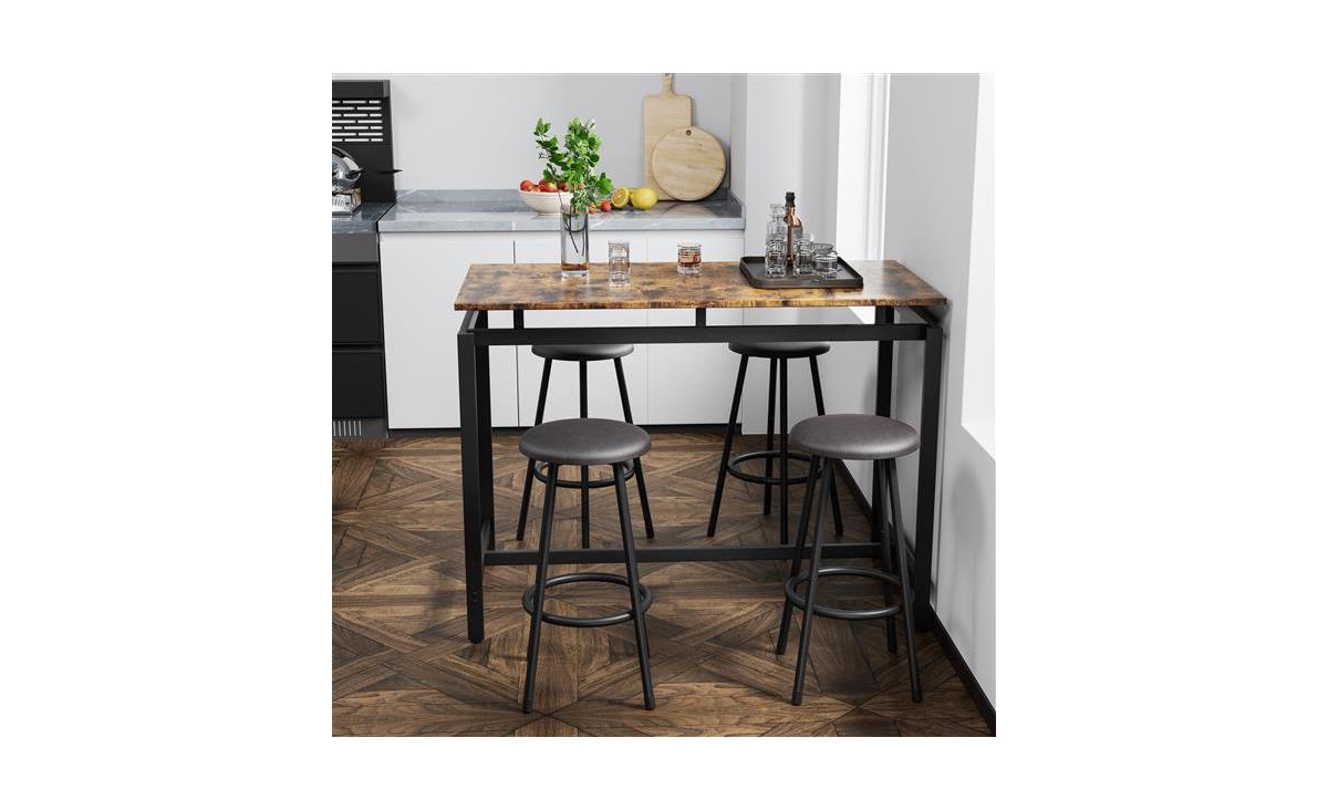 Slickblue 5-Piece Kitchen Counter Height Table Set with Bar Table and 4 Matching Stools
