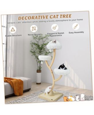 70 Inch Tall Cat Tree 4-Layer Cat Tower with 3 Perches and Dangling Balls