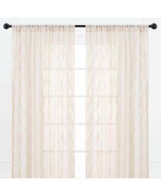Premium Waves Voile Sheer Curtains - 2-Panel Light Filtering Curtains for Living Room, Bedroom, Kitchen - 52" x 96"
