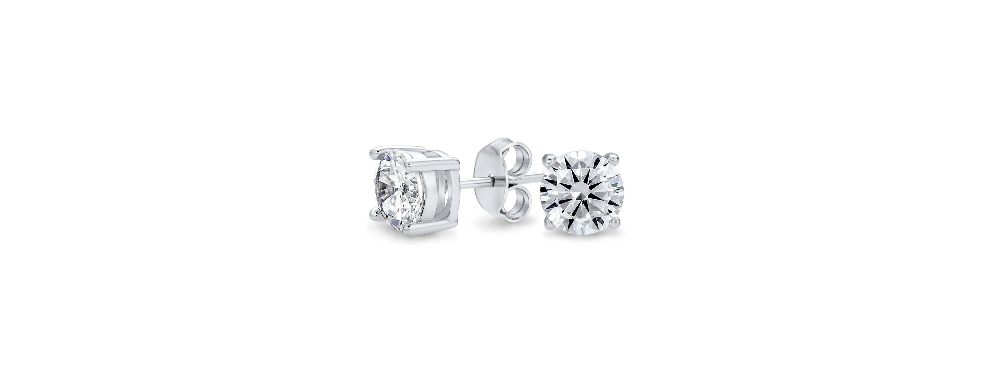 Bling Jewelry Round Solitaire Stud Earrings 4 Prong .925 Sterling Silver 6MM