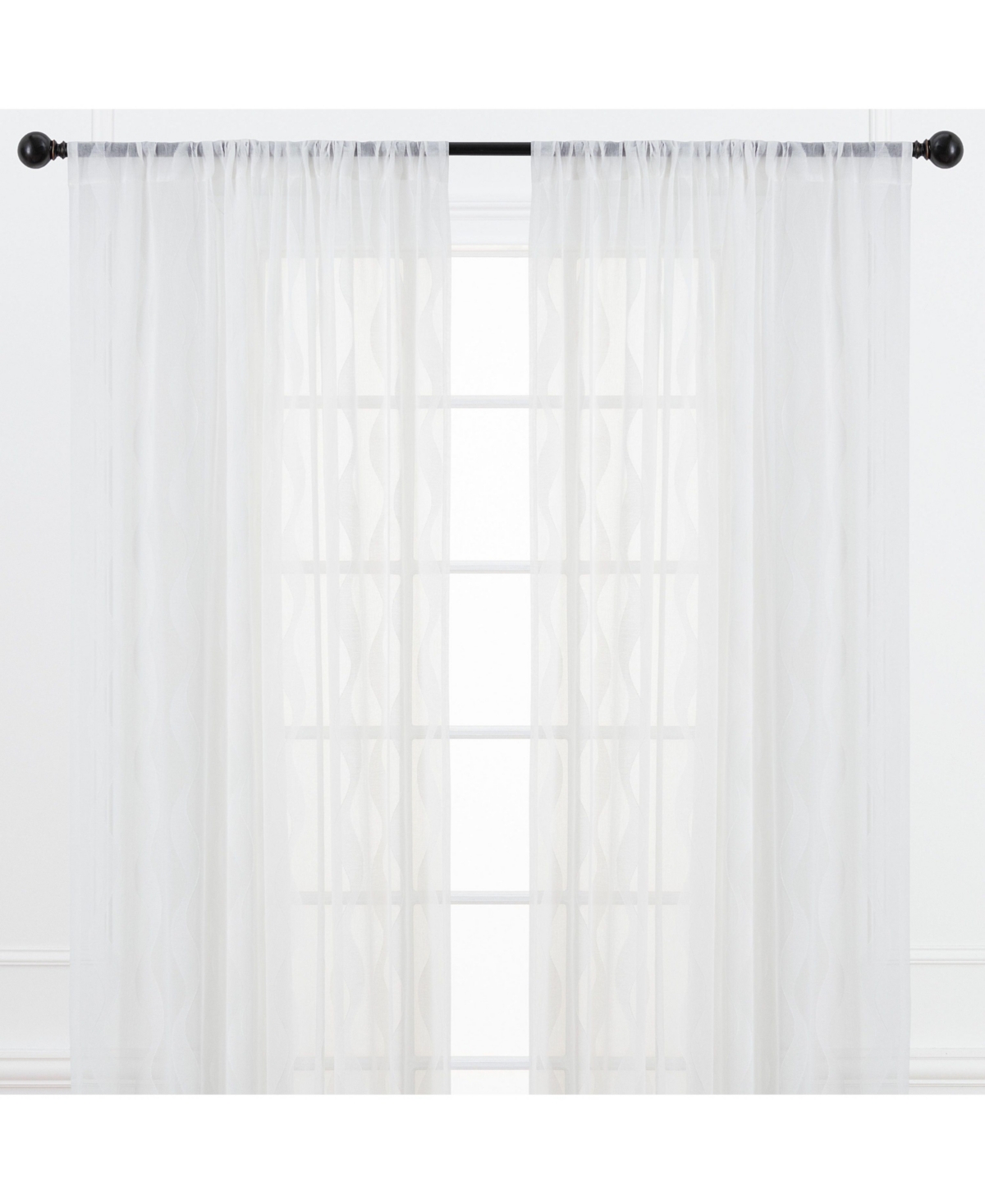 Premium Quatrefoil Voile Sheer Curtains - 2-Panel Light Filtering Curtains for Living Room, Bedroom, Kitchen - 52" x 63" - Beige - Quatrefoil