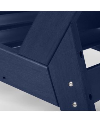 Outdoor Modern HDPE Patio Navy Blue Club Chair with Deep Seat Cushions