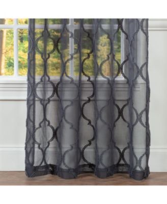 Premium 2-Panel Faux Linen Shimmer Textured Sheer Curtain Panels - for Windows Living Room Bedroom Office - Translucent Window Drapes for Home- 52 x 63 Inches Long - Taupe