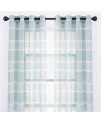 Premium 2-Panel Faux Linen Shimmer Textured Sheer Curtain Panels