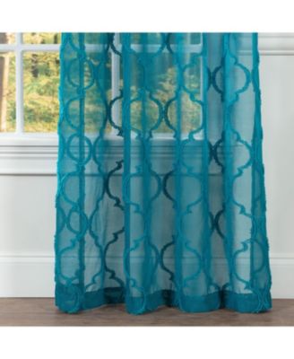 Premium 2-Panel Faux Linen Shimmer Textured Sheer Curtain Panels
