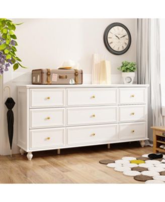 Modern 9-Drawer Wooden Chest of Drawers