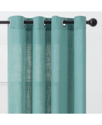 Premium 2-Panel Soft Textured Semi Sheer Grommet Curtains for Window Living Room Bedroom Kitchen Office - Light Filtering Privacy Window Treatment Drapes - 52 x 96 Inches - Java