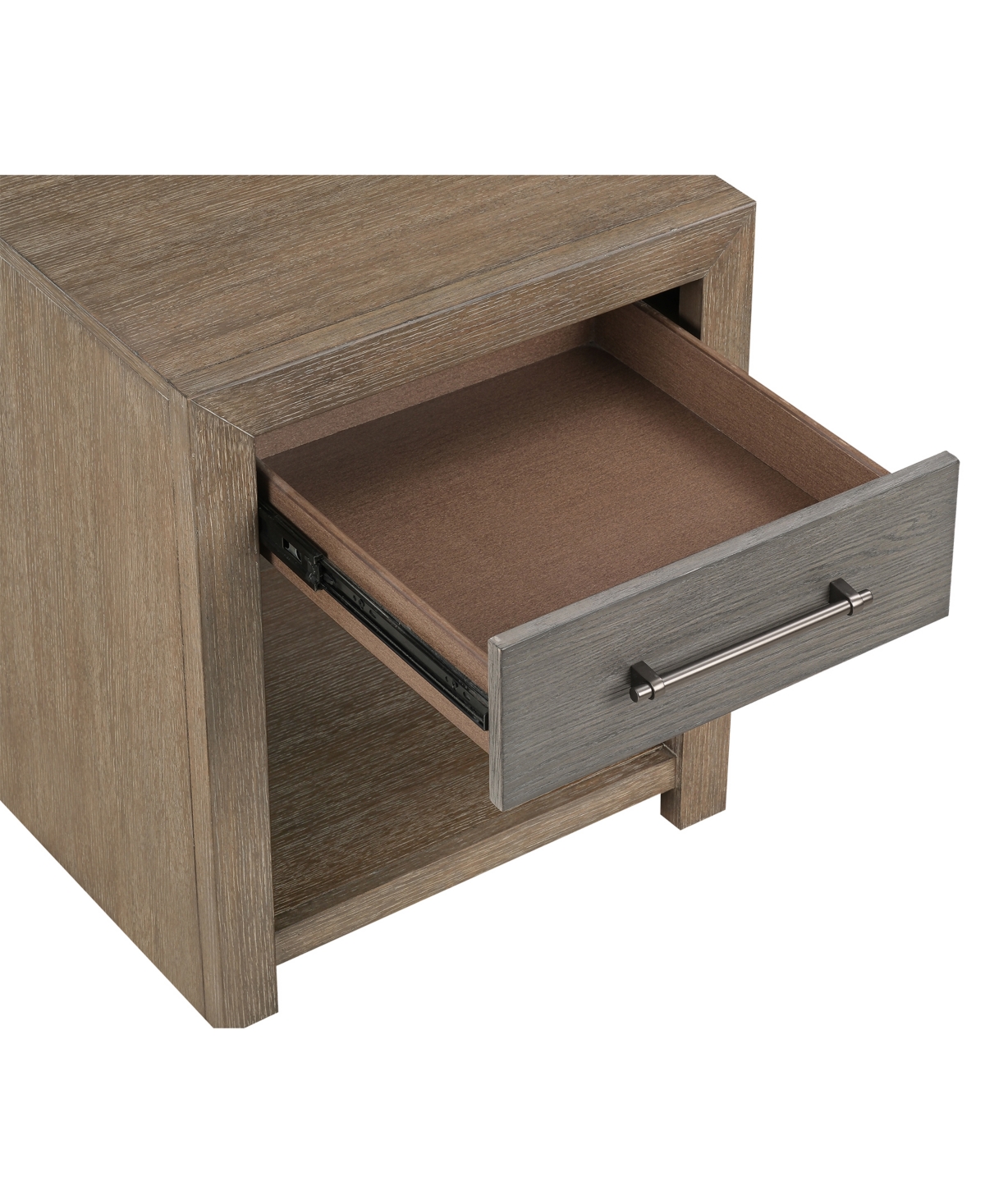 Macy's Portmore 22" Wood End Table In Two-tone Brown Finish