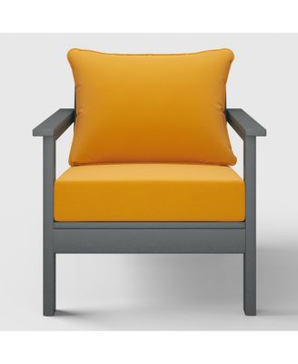 Outdoor Modern HDPE Patio Club Chair with Deep Seat Cushions