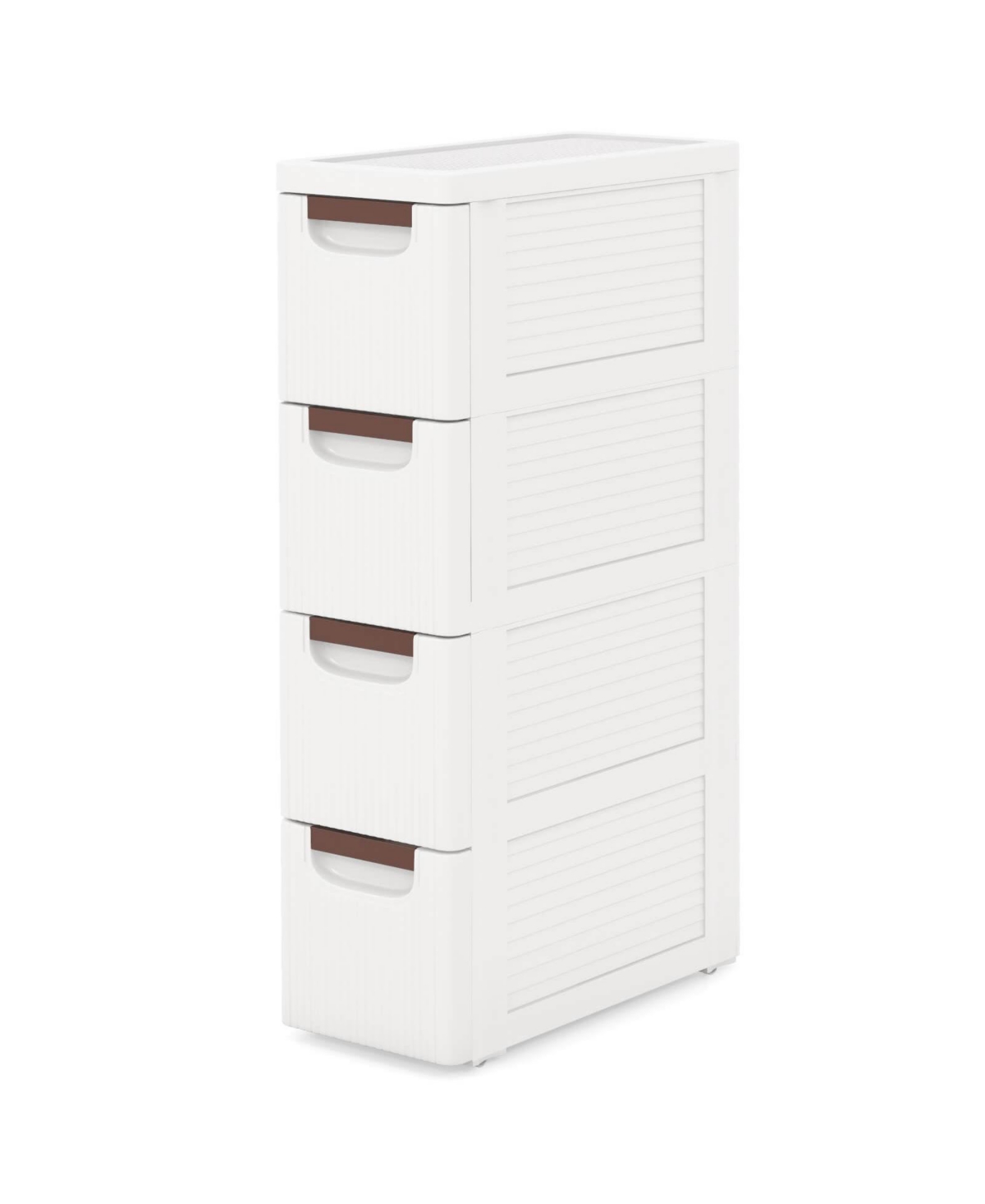 Costway Pcs 4-Drawer Narrow Rolling Storage Cabinet with Pull Handles Built-in Wheels