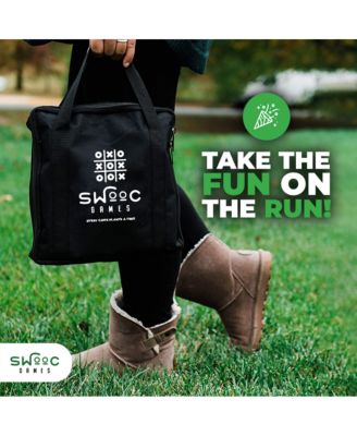 Giant Tic Tac Toe Bean Bag Toss Game | 3ft x 3ft | Instant Setup | Tic Tac Toe Outdoor Game with Rope Game Board