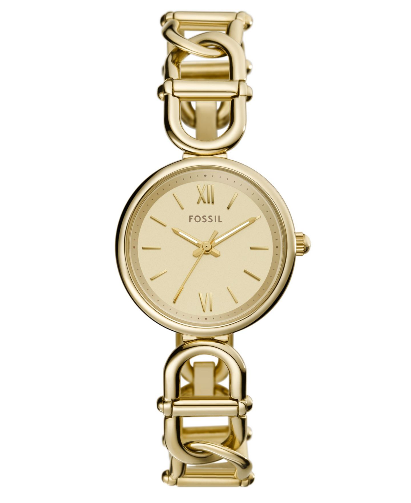 Женские часы Fossil Mini Carlie Three-Hand Rose Gold Stainless Steel Watch, 30mm — фото 1