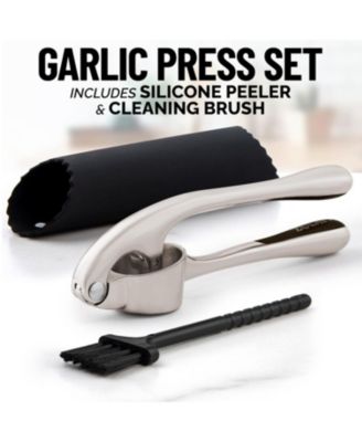Premium Garlic Press Set - Rust Proof & Dishwasher Safe Professional Garlic Mincer Tool
