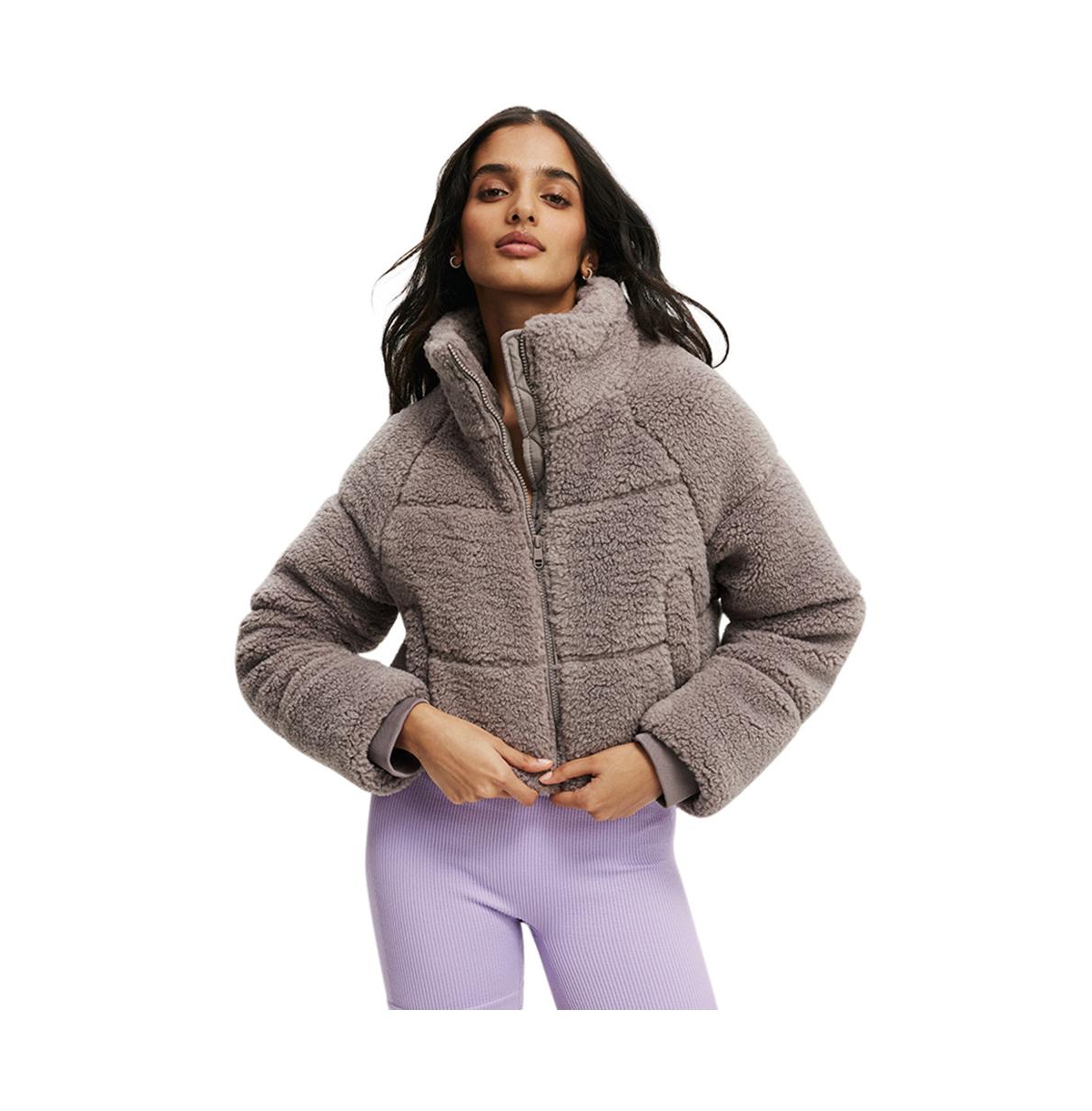 Cotton On Women's The Mother Puffer Cropped Sherpa Jacket