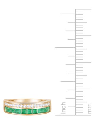 Emerald (7/8 ct. t.w.) & Diamond (1/5 ct. t.w.) Double Row Band in 14k Gold