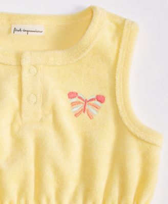 Baby Girls Terry Cloth Embroidered Butterfly Sunsuit, Created for Macy's 