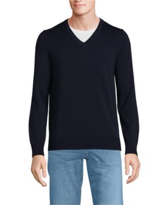 Men's Fine Gauge Cotton V Neck Sweater