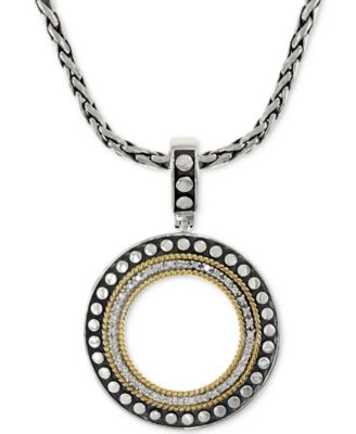 EFFY Collection - Diamond Circle Pendant Necklace (1/6 ct. t.w.) in 18k Gold and Sterling Silver