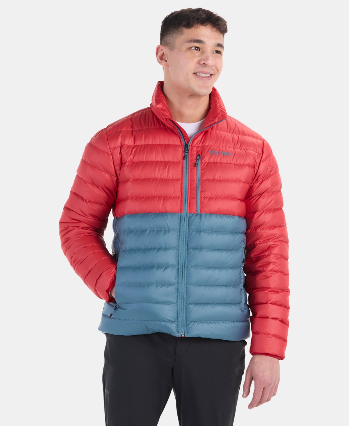 Marmot Men's Highlander Puffer Jacket In Team Red,moon River