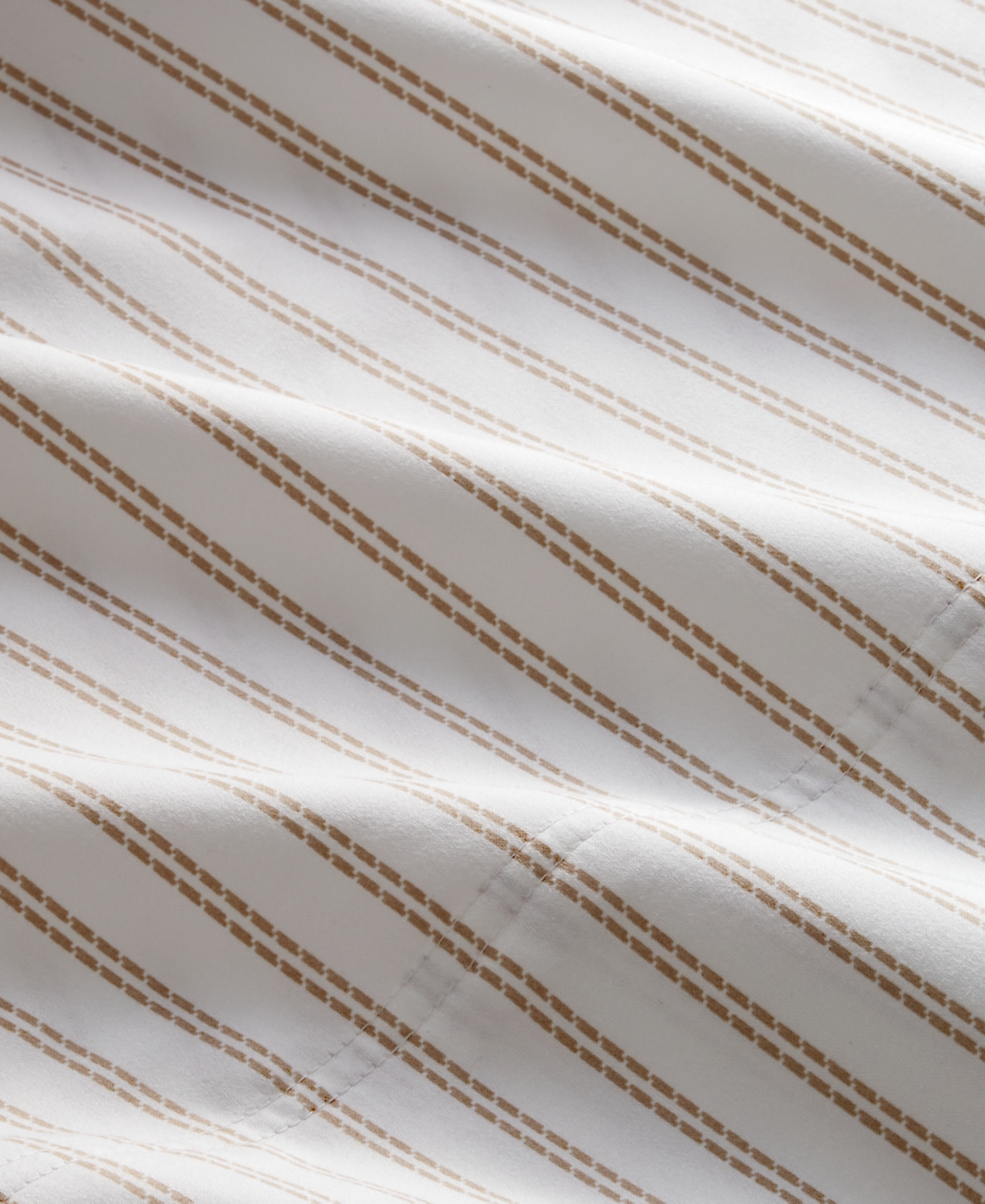 Charter Club 550 Thread Count Printed Cotton 4-pc. Sheet Set, King, Exclusively At Macy's In Ticking Stripes Tan
