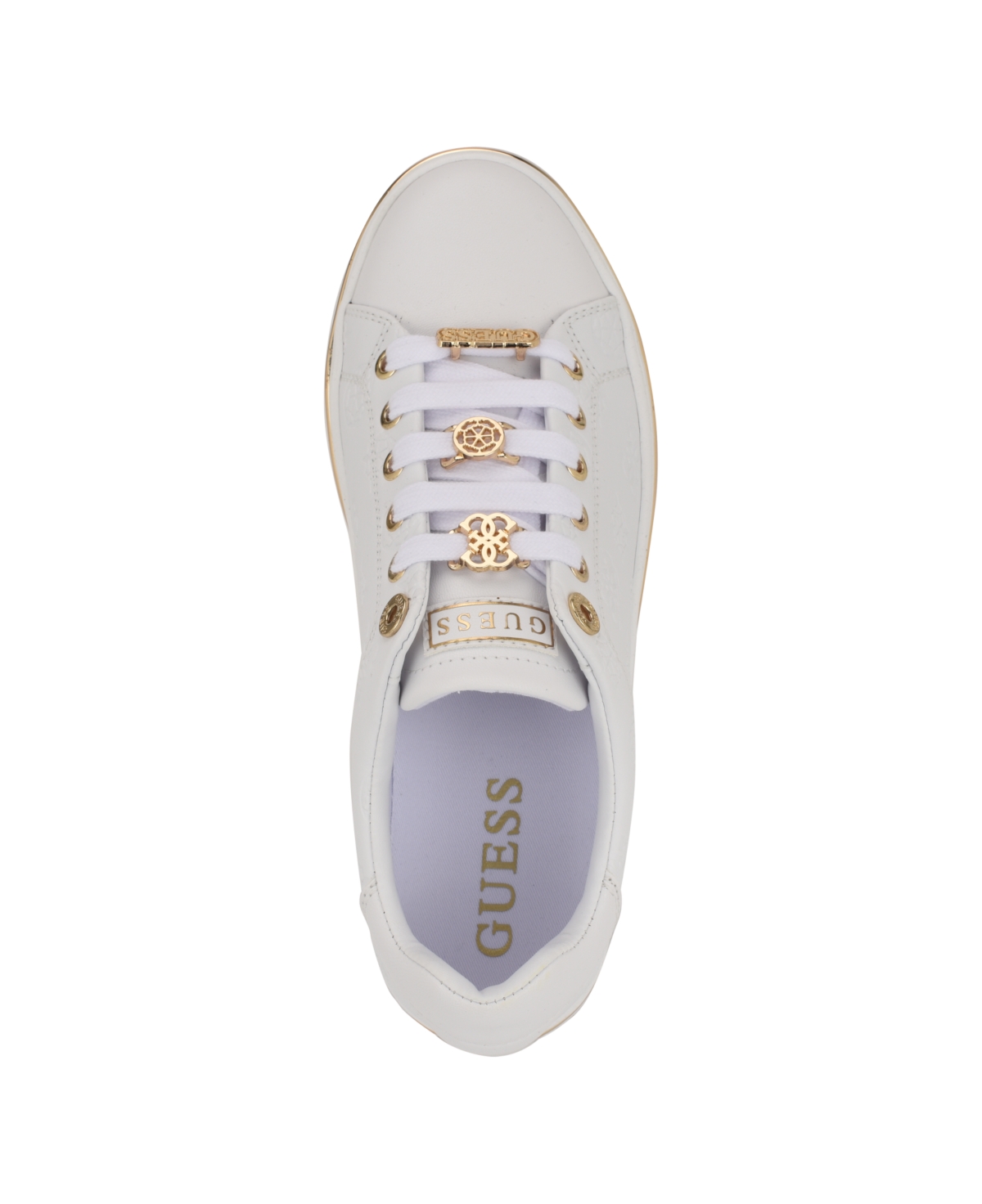 Guess Women's Stasey Charms Lace-up Sneaker In Gold