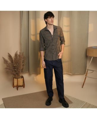 Men's Olive Brown Tartan Plaid Shirt