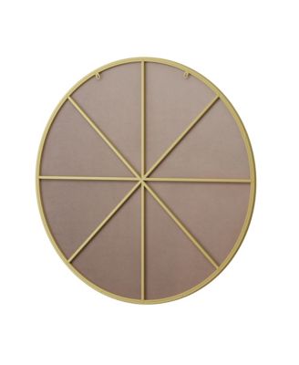 39-Inch Gold Circular Wall Mirror – Metal Framed Round Vanity Mirror for Bathroom, Living Room, or Bedroom Decor