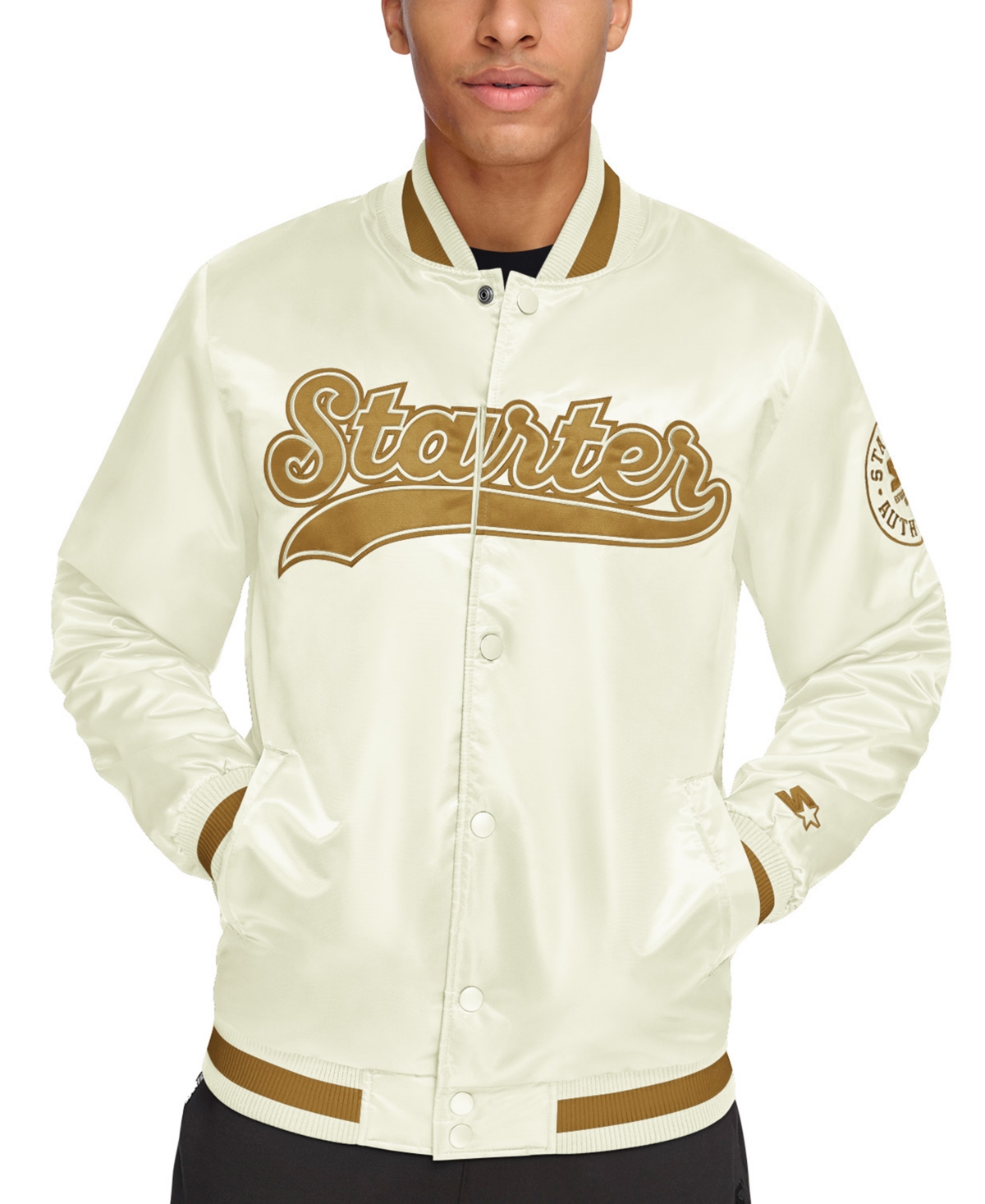 Starter Men's Classic-Fit Satin Varsity Bomber Jacket