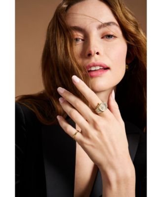 Women's Watch Ring Three-Hand Gold-Tone Stainless Steel Watch, 15mm