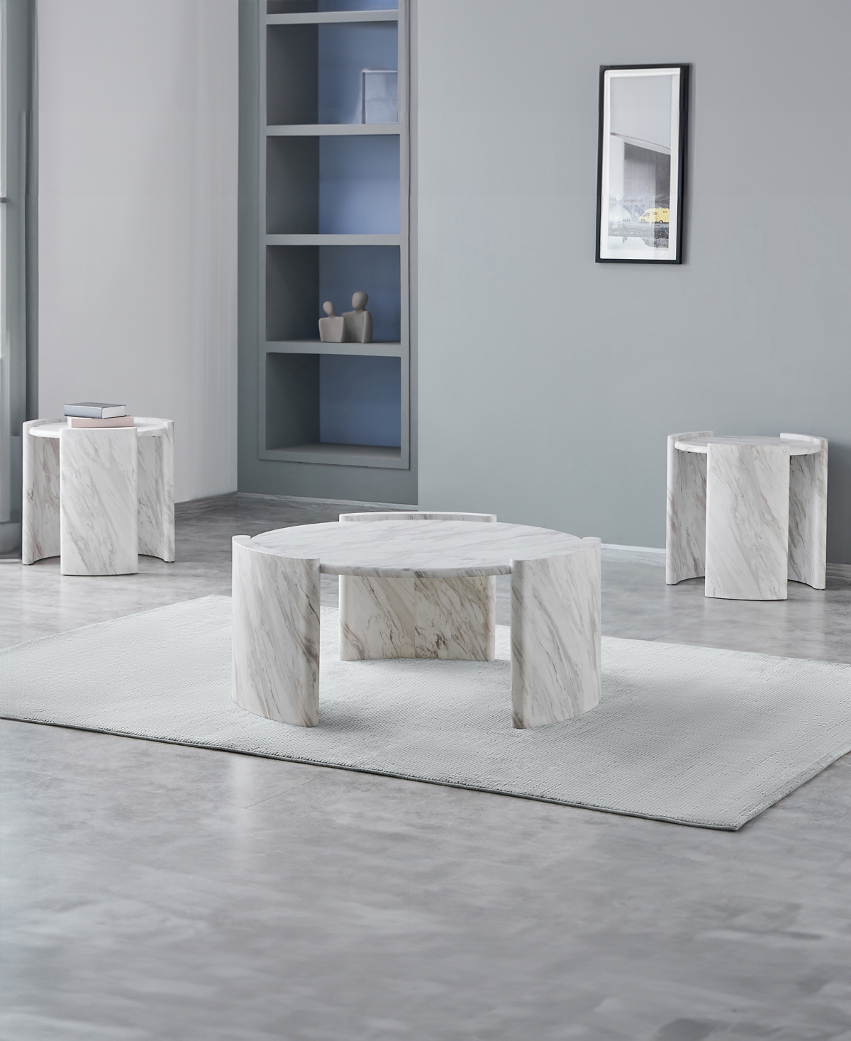 Macy's Merino 42" Cocktail Table In Light Grey